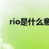 rio是什么意思 网络（rio是什么意思吗）