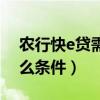 农行快e贷需要什么资料（农行快e贷需要什么条件）