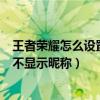 王者荣耀怎么设置局内不显示名字（王者荣耀如何设置局内不显示昵称）