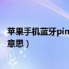 苹果手机蓝牙pin码是什么意思（苹果手机蓝牙pin码是什么意思）