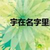 宇在名字里的含义（宇在名字里的意思）