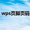 wps页脚页码设置不了（wps页脚页码设置）