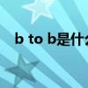 b to b是什么意思（B TO B是什么意思）