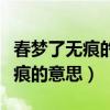 春梦了无痕的意思从此烟雨落京城（春梦了无痕的意思）