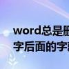 word总是删除前面的字（word删除前面的字后面的字就没）