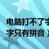 电脑打不了字只有拼音怎么回事（电脑打不了字只有拼音）