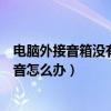 电脑外接音箱没有声音怎么办win10（电脑外接音箱没有声音怎么办）