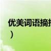 优美词语摘抄四字成语小学生（优美词语4字）