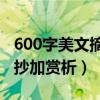 600字美文摘抄精选20篇高中（600字美文摘抄加赏析）