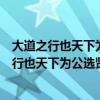 大道之行也天下为公选贤与能讲信修睦是什么制度（大道之行也天下为公选贤与能讲信修睦）