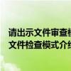 请出示文件审查模式（请出示文件检查模式怎么开启请出示文件检查模式介绍）