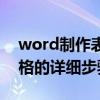 word制作表格的方法有哪些（word制作表格的详细步骤）