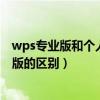 wps专业版和个人版的区别能一起用吗（wps专业版和个人版的区别）