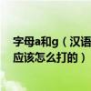 字母a和g（汉语拼音中的a g与英语字母a g的书写不一样 应该怎么打的）