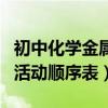 初中化学金属活动顺序表教案（初中化学金属活动顺序表）