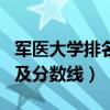 军医大学排名及分数线是多少（军医大学排名及分数线）