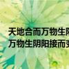 天地合而万物生阴阳接而变化起是唯物还是唯心（天地合而万物生阴阳接而变化起）