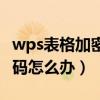 wps表格加密密码忘了（wps表格加密忘记密码怎么办）