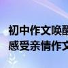 初中作文唤醒心灵感受亲情六百字（唤醒心灵感受亲情作文）