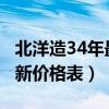 北洋造34年最新价格表2023（北洋造34年最新价格表）