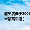 能见度低于200米最高车速和距离扣几分（能见度低于200米最高车速）