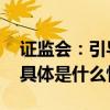 证监会：引导上市公司可持续信披稳妥起步 具体是什么情况?