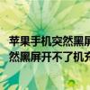 苹果手机突然黑屏了 开不了机怎么办充不了电（苹果手机突然黑屏开不了机充电也没反应怎么办）