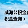 威海公积金查询 个人 余额查询官网（威海公积金查询）