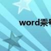 word乘号x怎么输入（word乘号）