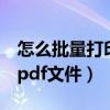 怎么批量打印pdf文件第一页（怎么批量打印pdf文件）