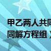 甲乙两人共同解方程组ax+y=2（甲乙两人共同解方程组）