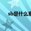 sb是什么意思医学上（sb是什么意思）