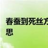 春蚕到死丝方尽蜡炬成灰泪始干打一成语的意思