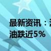 最新资讯：港股石油股多数走弱 中国海洋石油跌近5%