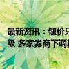 最新资讯：锂价只会短期反弹 天齐锂业依旧维持“减持”评级 多家券商下调其A股目标价！