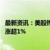 最新资讯：美股热门中概股多数上涨 纳斯达克中国金龙指数涨超1%