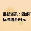 最新资讯：四部门：2024年人均基本公共卫生服务经费补助标准增至94元