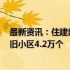 最新资讯：住建部：2024年1—8月全国新开工改造城镇老旧小区4.2万个