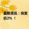 最新资讯：突发！成都本土地产巨头宣布：所有在售住宅涨价2% ！