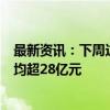 最新资讯：下周这些股票流通盘将翻倍 4只股票将解禁市值均超28亿元