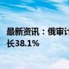 最新资讯：俄审计署：2024年上半年俄联邦预算收入同比增长38.1%