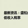 最新资讯：盛松成建议：提高个税起征点至8000元 调降中低收入税率