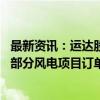 最新资讯：运达股份：今年公司在中东市场实现突破 已获取部分风电项目订单