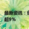 最新资讯：创业板指涨逾9% 市场近500股涨超9%