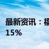 最新资讯：福建：二套房最低首付比例下调至15%