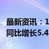 最新资讯：1-8月物流运行数据公布 物流总额同比增长5.4%