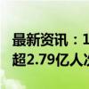 最新资讯：10月4日全社会跨区域人员流动量超2.79亿人次