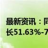 最新资讯：同为股份：前三季度净利润预计增长51.63%-79.71%