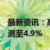 最新资讯：高盛上调中国2024年实际GDP预测至4.9%